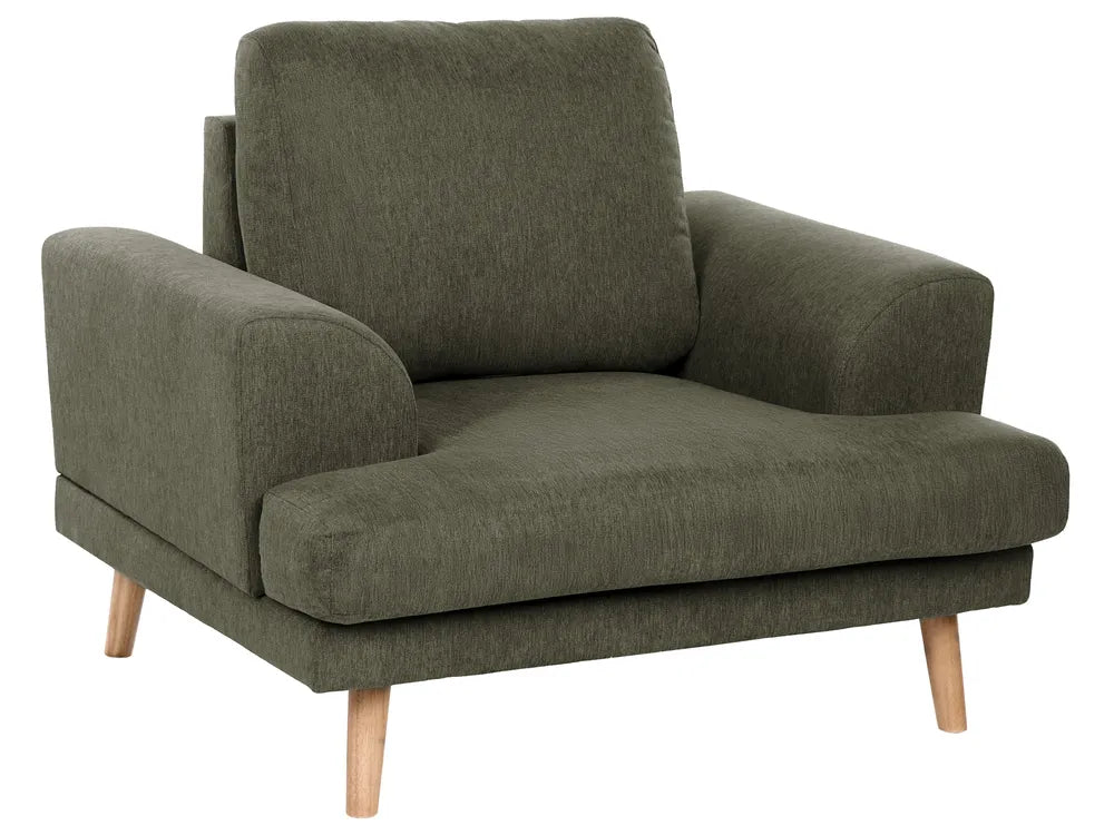 Living Room Set 4 Seater Fabric Green Santorini