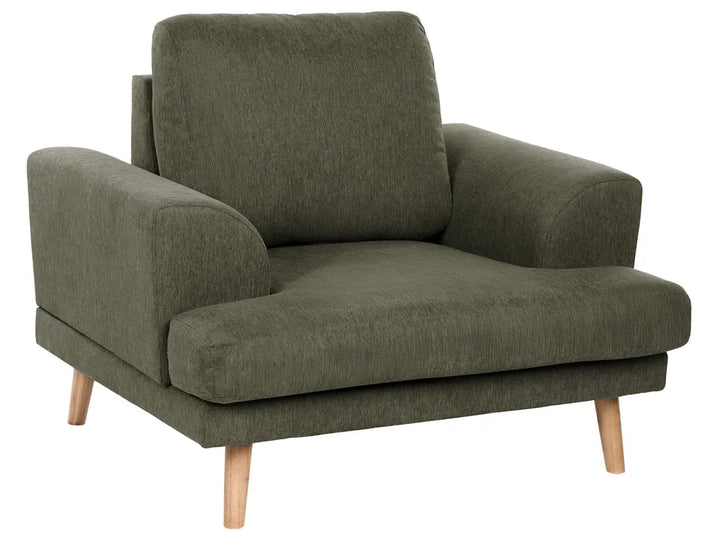Living Room Set 4 Seater Fabric Green Santorini