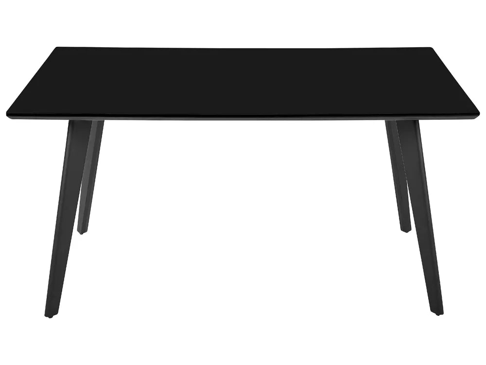 Black rectangular table on a white background