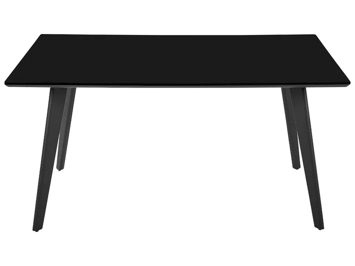 Black rectangular table on a white background