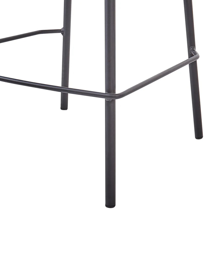 Set of 2 Bar Chairs Rattan Black Linnzi