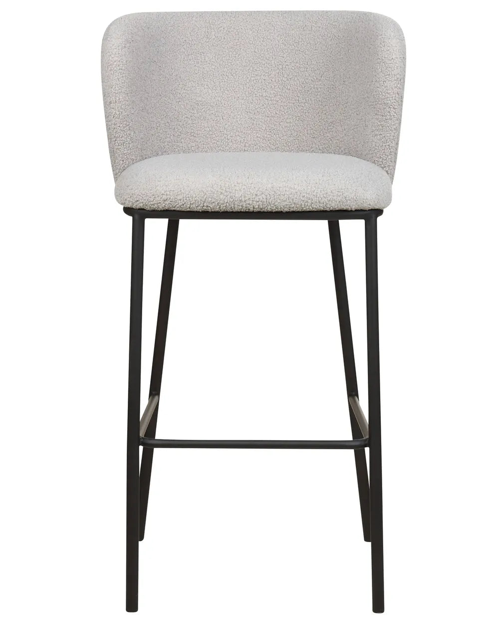 Set of 2 Bar Chairs Boucle Light Grey Meuble