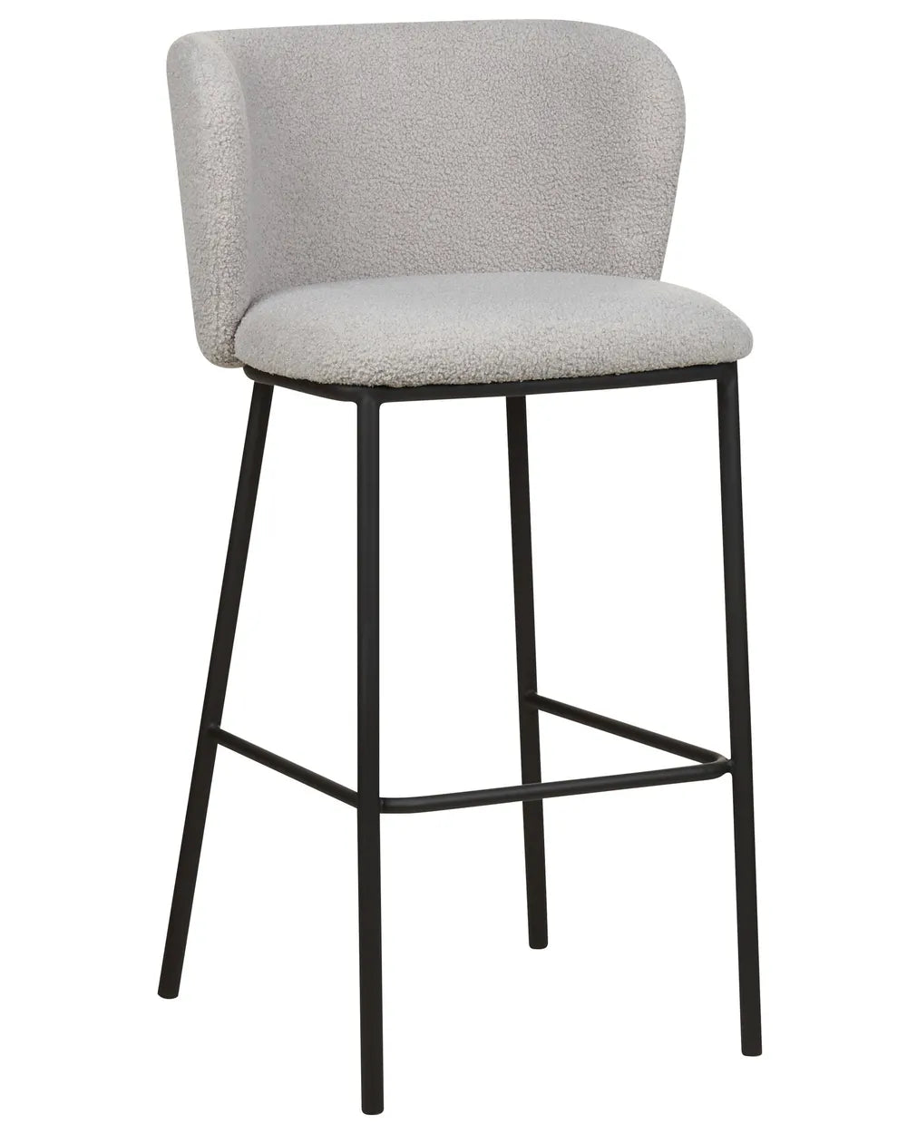 Set of 2 Bar Chairs Boucle Light Grey Meuble
