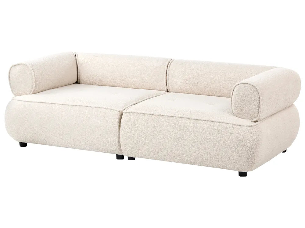 Sofa 3 Seater with Ottoman Boucle Off-White Aillee