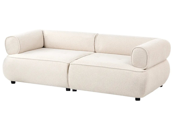 Sofa 3 Seater with Ottoman Boucle Off-White Aillee