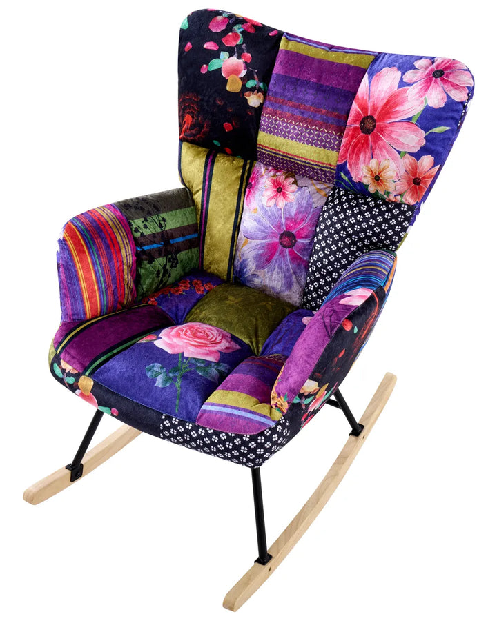 Rocking Chair Velvet Multicolour Niebrara