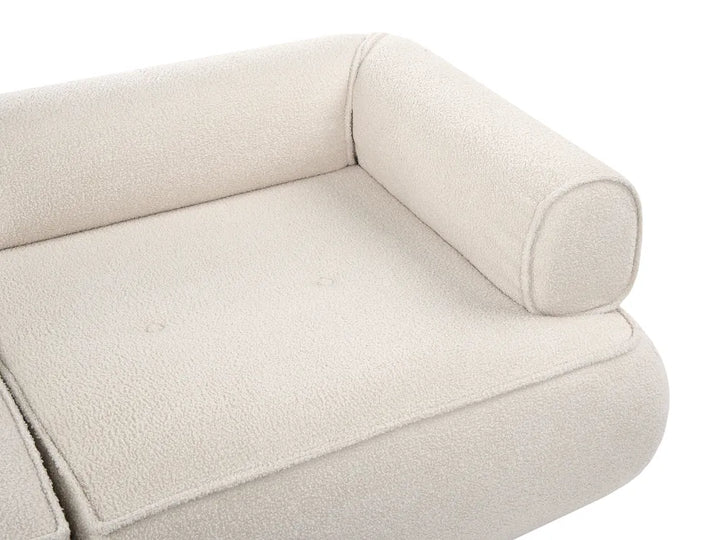 Sofa 3 Seater with Ottoman Boucle Off-White Aillee