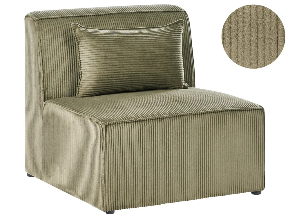 1-Seat Section Green Corduroy Ilkeston