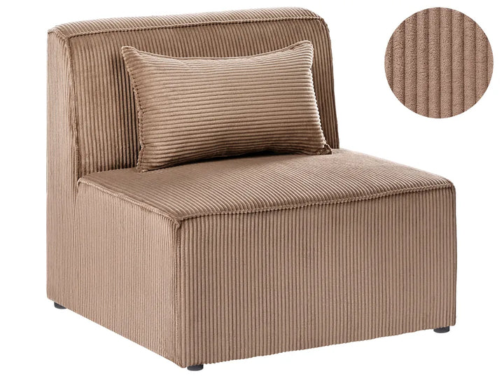 1-Seat Section Sand Beige Corduroy Ilkeston