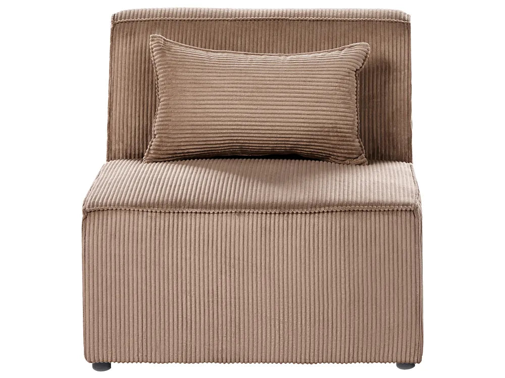 1-Seat Section Sand Beige Corduroy Ilkeston