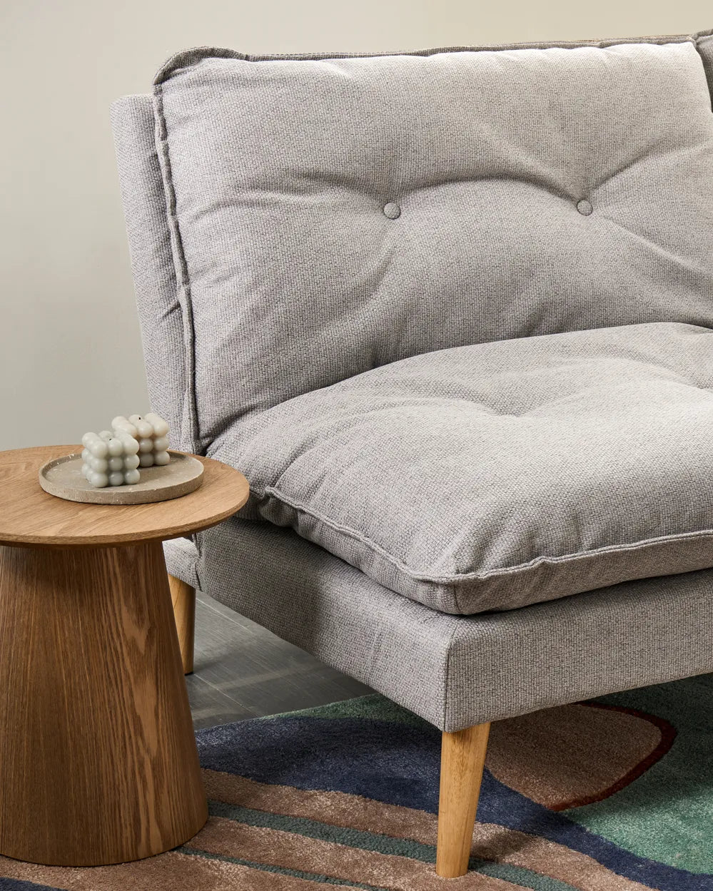 Sofa Bed 3 Seater Fabric Grey Ayjah