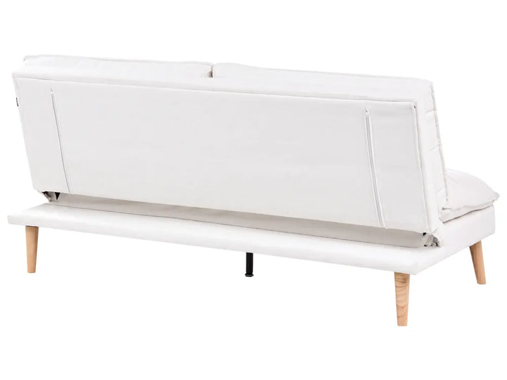 Sofa Bed 3 Seater Fabric White Ayjah