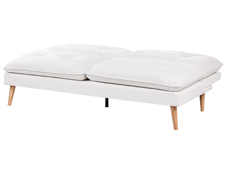 Sofa Bed 3 Seater Fabric White Ayjah