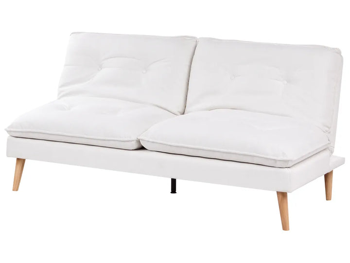 Sofa Bed 3 Seater Fabric White Ayjah