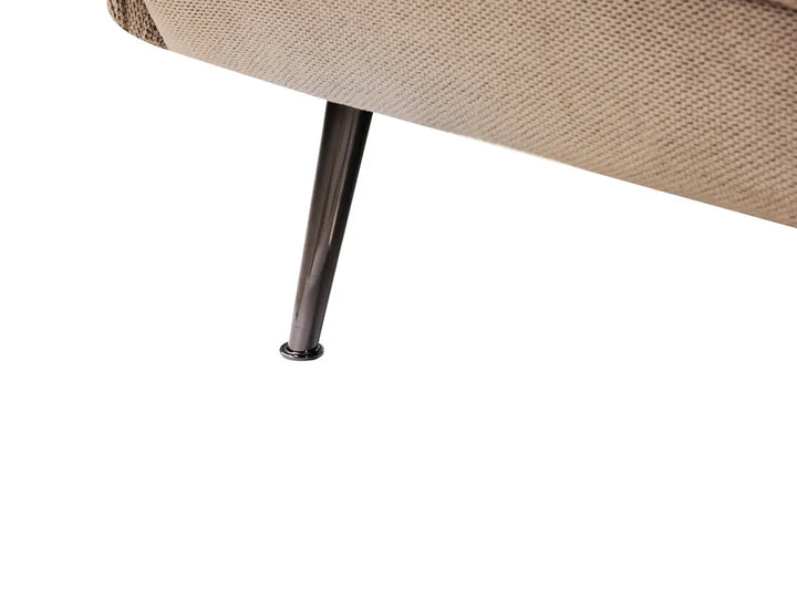 Sofa Bed 3 Seater Fabric Light Brown Petrillo
