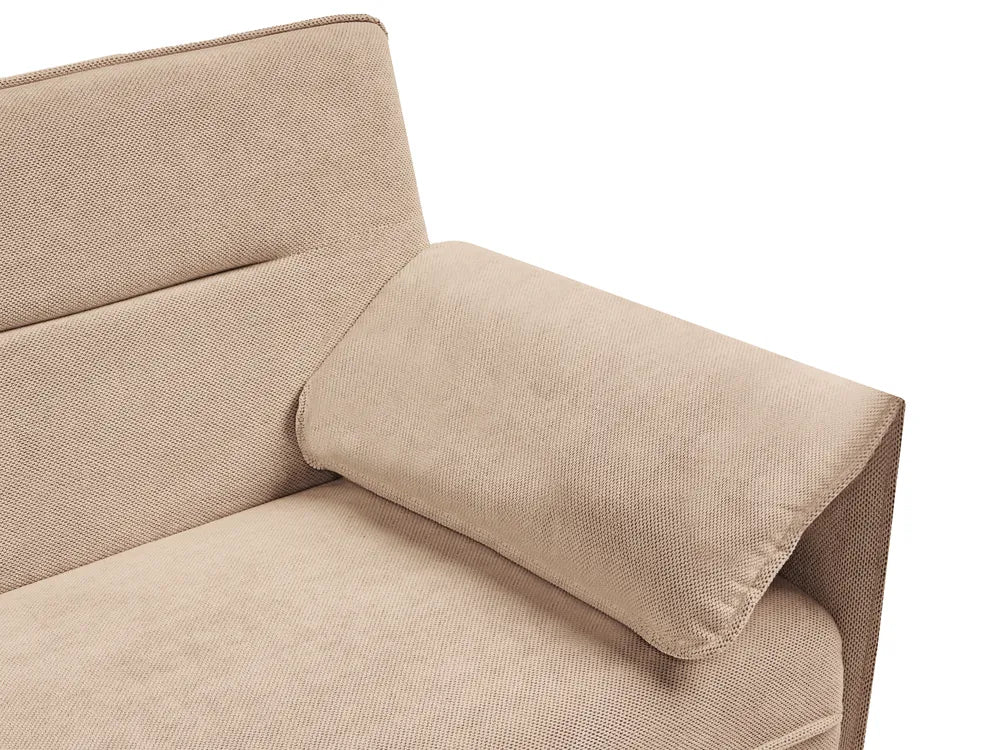 Sofa Bed 3 Seater Fabric Light Brown Petrillo
