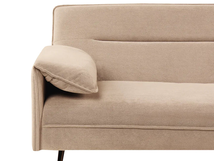 Sofa Bed 3 Seater Fabric Light Brown Petrillo