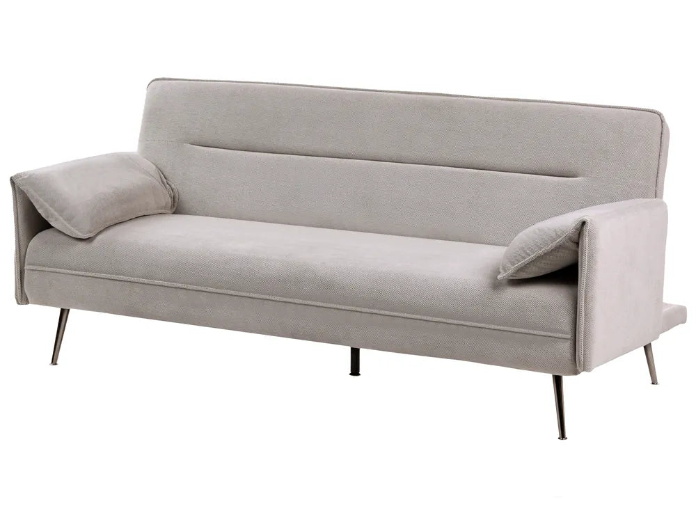 Sofa Bed 3 Seater Fabric Grey Petrillo