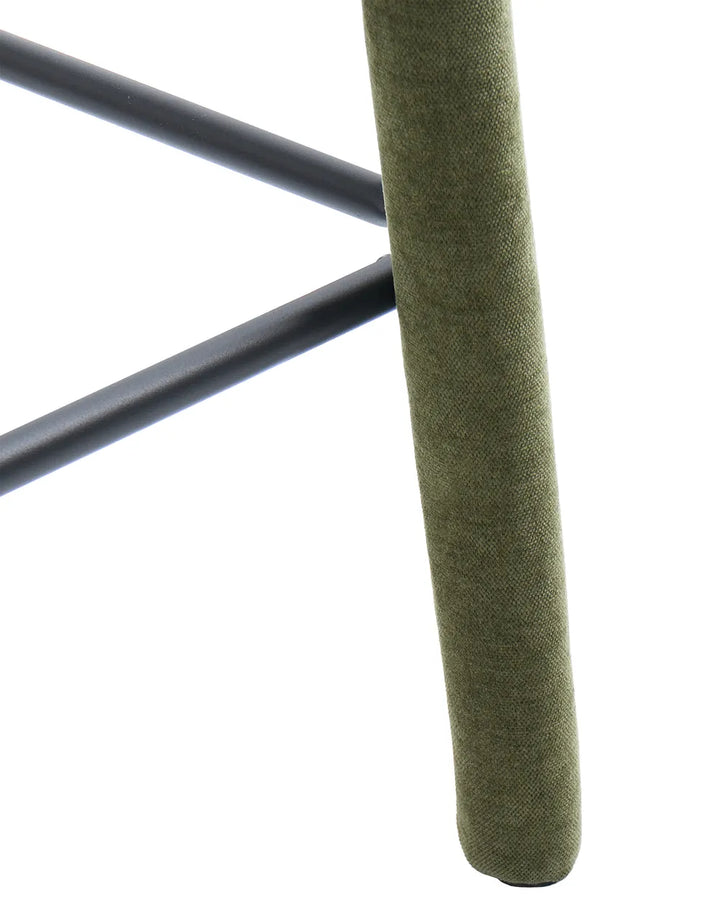 Set of 2 Bar Chairs Chenille Green Fiama