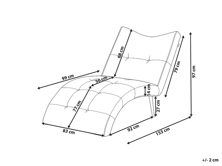 Chaise Longue Corduroy Off-White Nikodemos