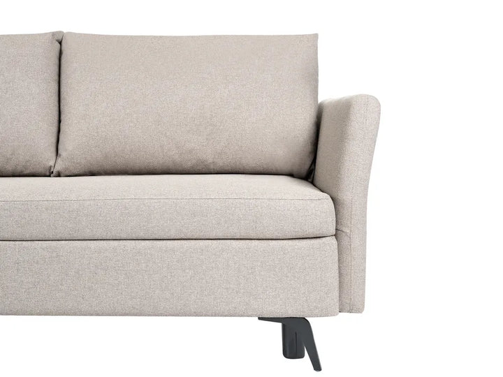 Corner Sofa Bed 3 Seater Fabric Beige with Storage Right Hand Jaydin