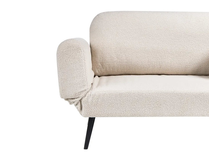 Sofa Bed 2 Seater Boucle Off-White Lukasik