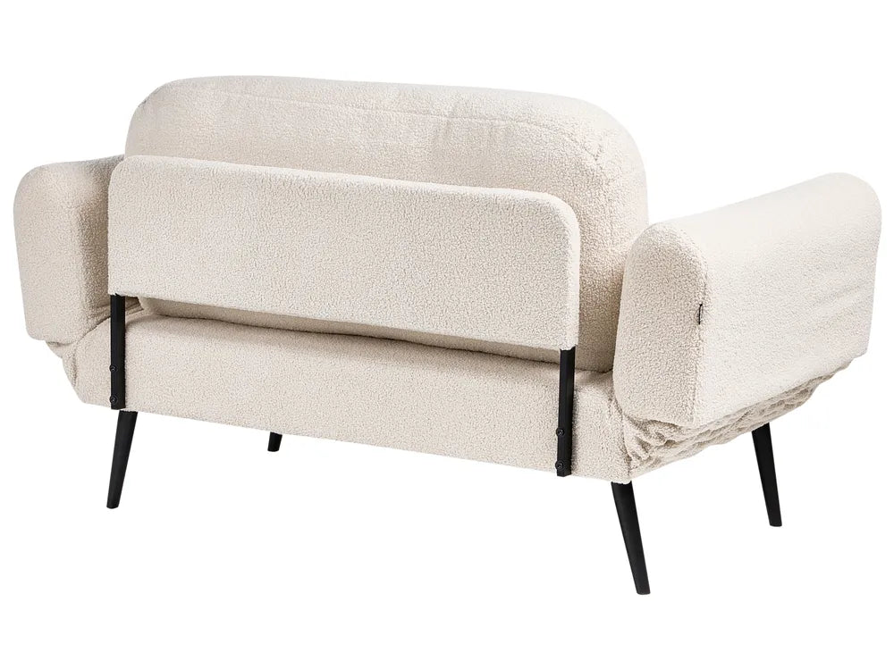 Sofa Bed 2 Seater Boucle Off-White Lukasik