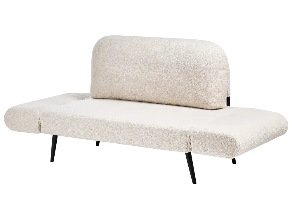 Sofa Bed 2 Seater Boucle Off-White Lukasik