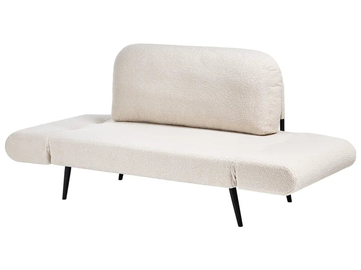 Sofa Bed 2 Seater Boucle Off-White Lukasik