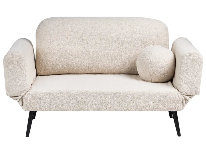 Off-white 2-seater boucle sofa bed
