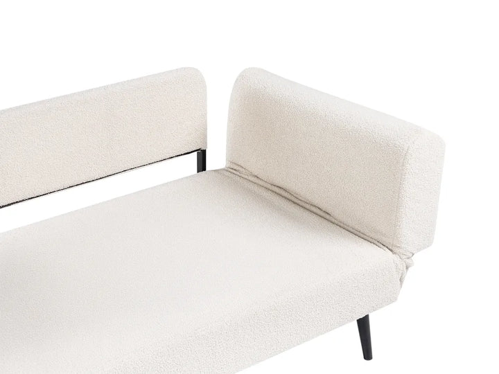 Sofa Bed 2 Seater Boucle Off-White Lukasik