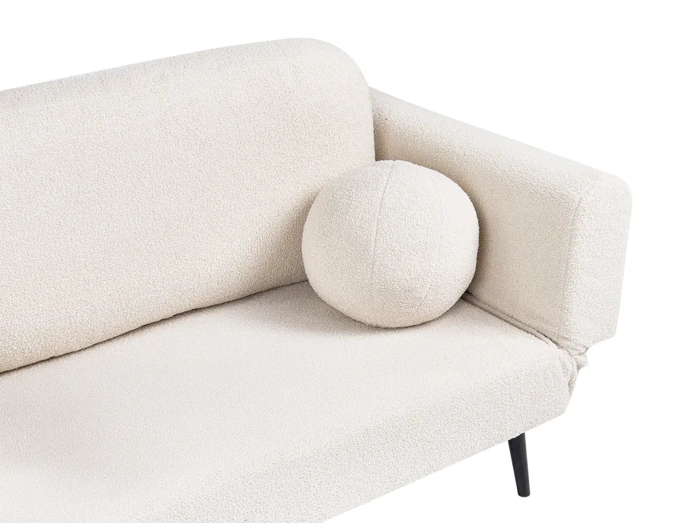 Sofa Bed 2 Seater Boucle Off-White Lukasik