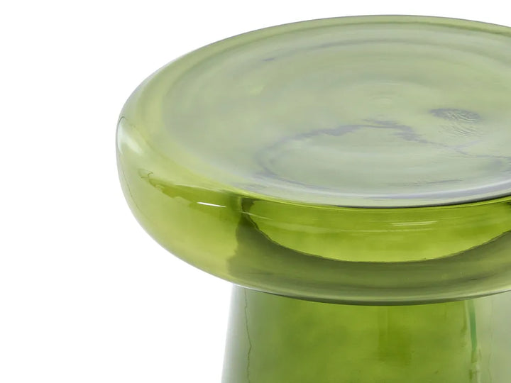 Set of 2 Side Tables Glass Green Cesiro