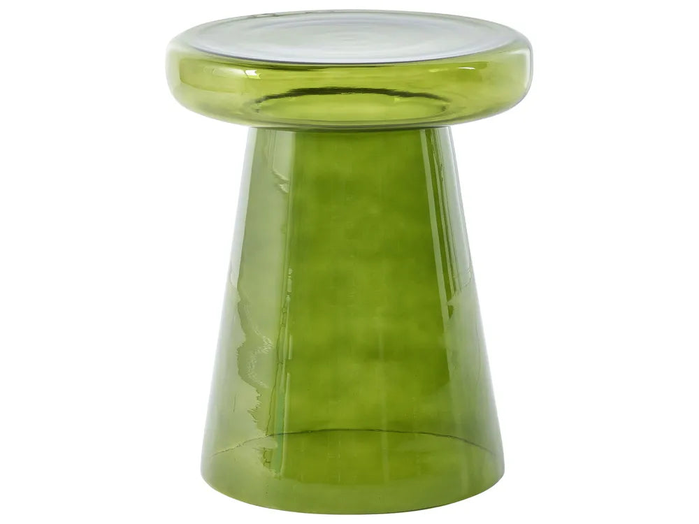 Set of 2 Side Tables Glass Green Cesiro
