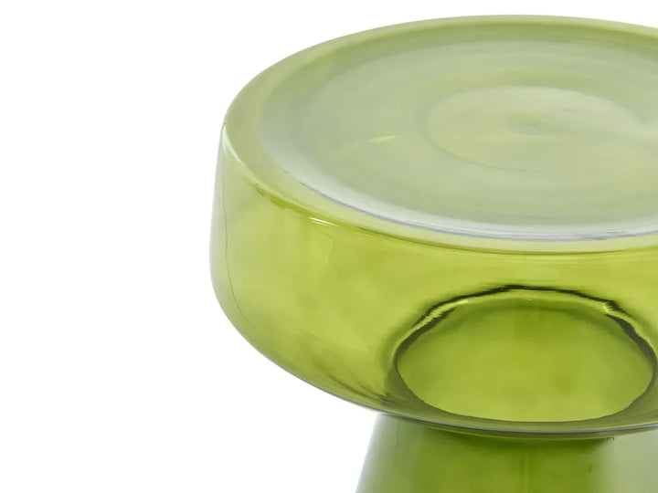 Set of 2 Side Tables Glass Green Cesiro