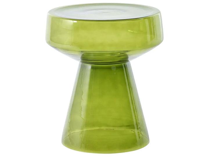 Set of 2 Side Tables Glass Green Cesiro