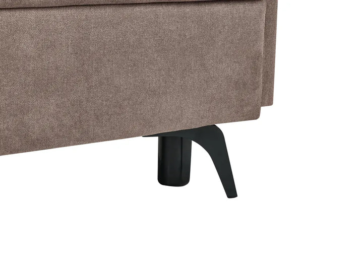 Corner Sofa Bed 3 Seater Fabric Brown with Storage Left Hand Jaydin