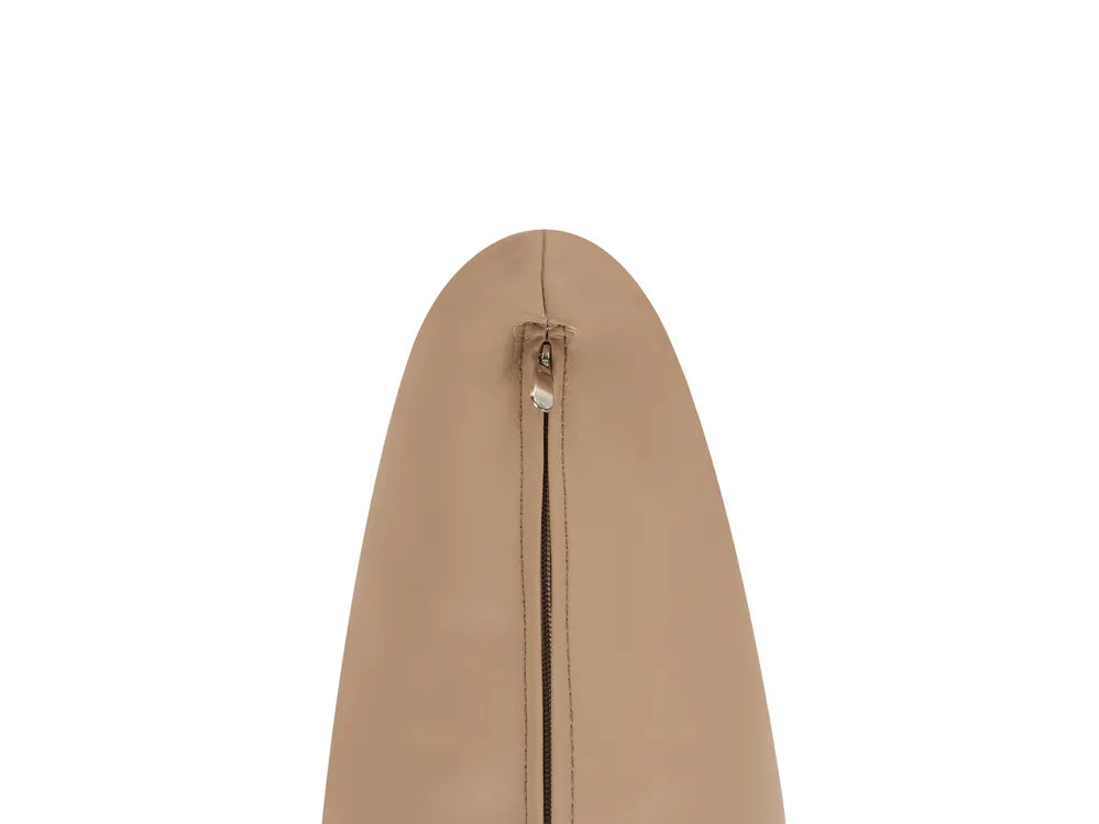 Chaise Longue Faux Leather Light Brown Jareal