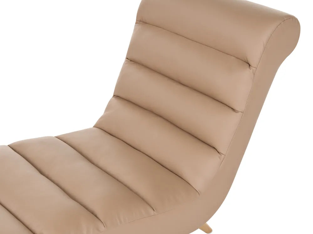 Chaise Longue Faux Leather Light Brown Jareal