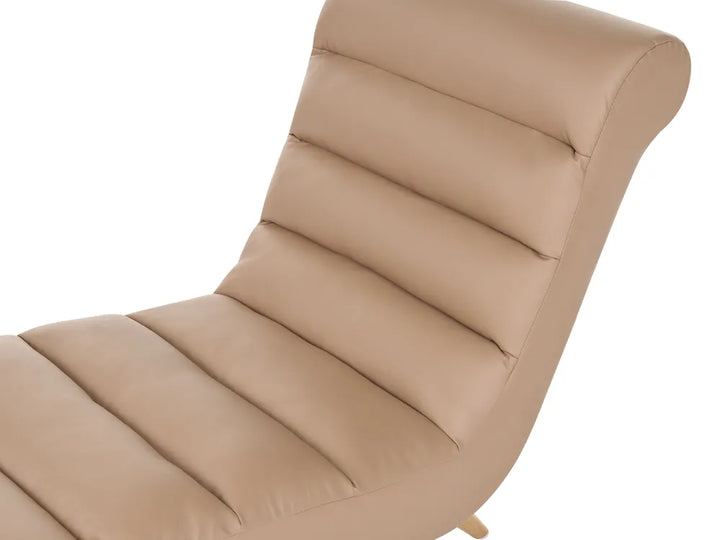 Chaise Longue Faux Leather Light Brown Jareal