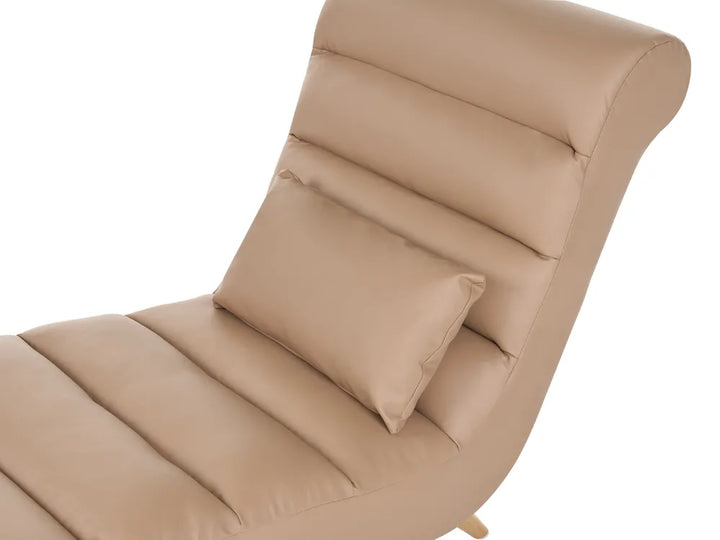 Chaise Longue Faux Leather Light Brown Jareal