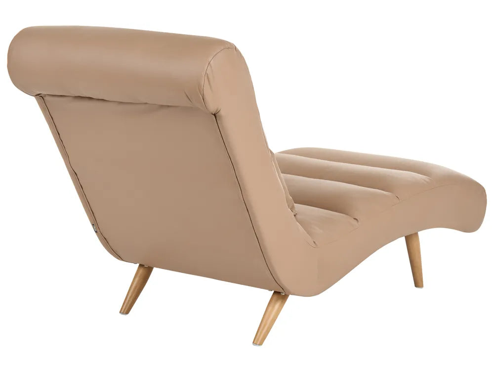 Chaise Longue Faux Leather Light Brown Jareal