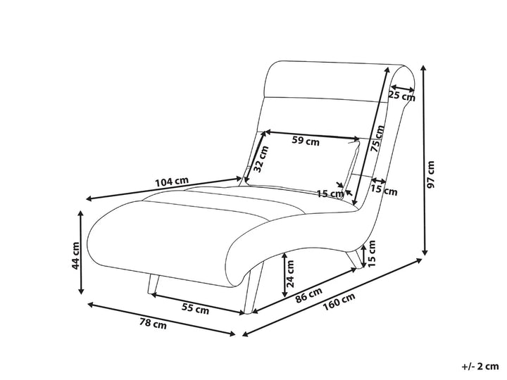 Chaise Longue Fabric Off-White Jareal