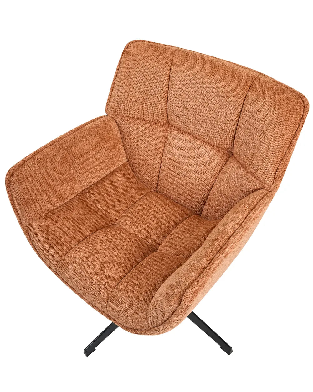 Swivel Armchair Fabric Orange Duna