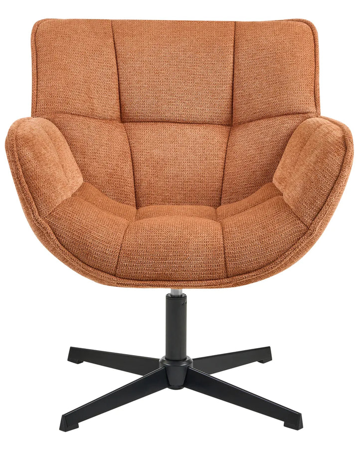 Orange upholstered accent chair