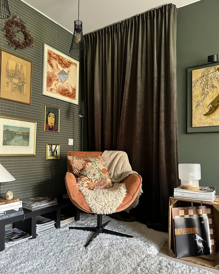 Modern orange swivel armchair