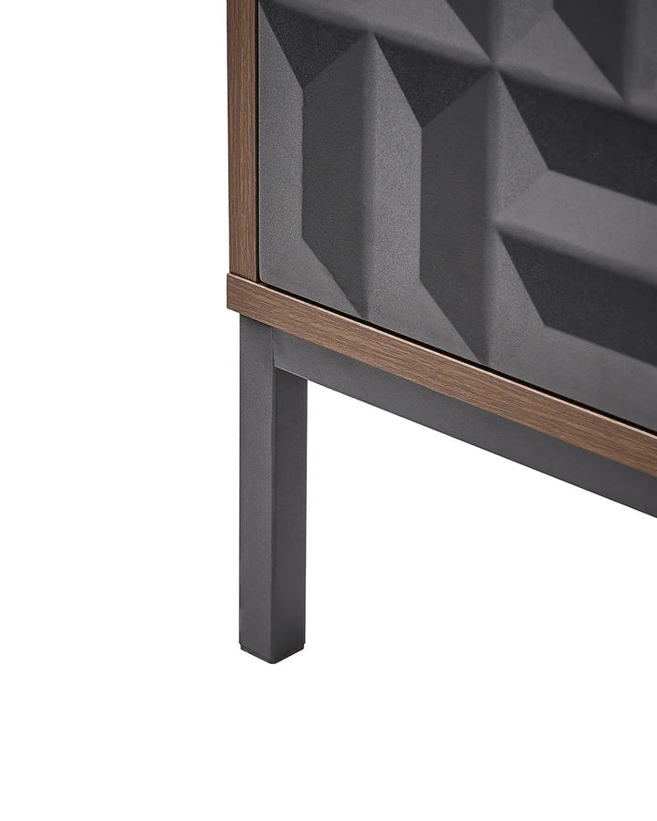 1 Drawer Bedside Table Dark Brown Eisenman