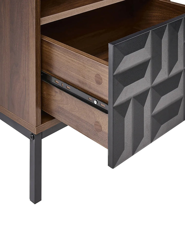 1 Drawer Bedside Table Dark Brown Eisenman