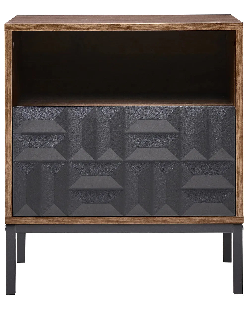 1 Drawer Bedside Table Dark Brown Eisenman
