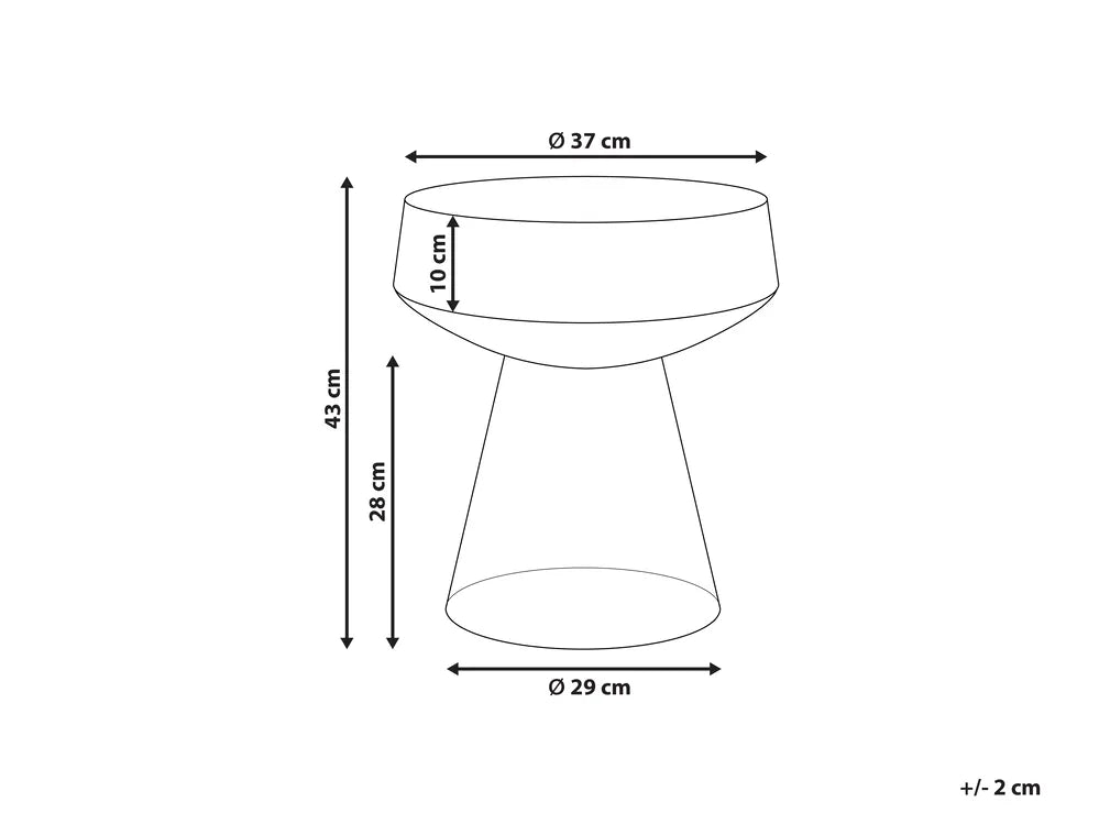 Side Table Glass Red Elfrieda